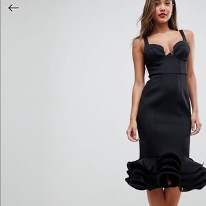 ASOS black midi dress
